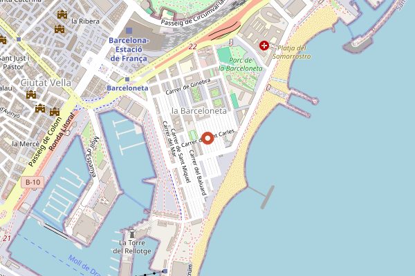Map showing Chef's Apprentice in Barcelona