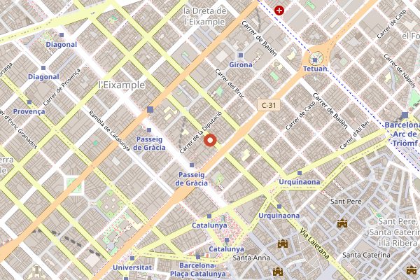 Map showing Food Deluxe Cooking School in Barcelona