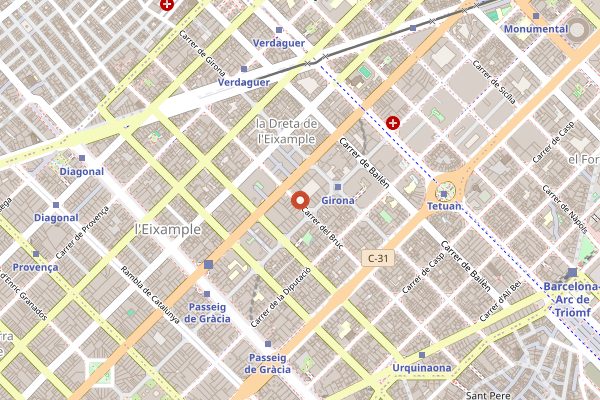Map showing Sopa in Barcelona