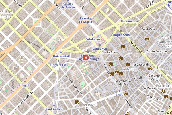 Map showing Teresa Carles in Barcelona
