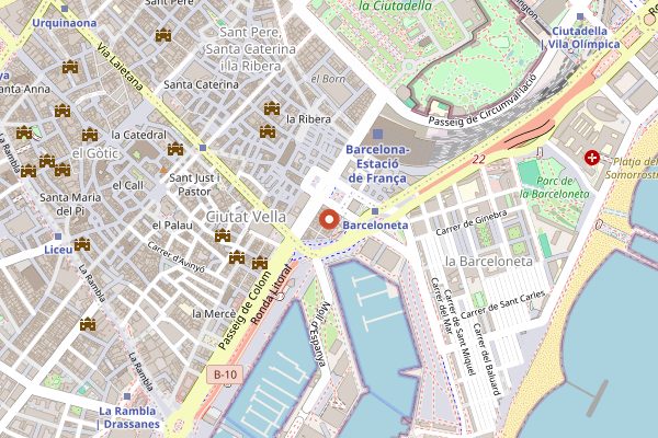 Map showing The Green Spot (gluten-free) in Barcelona