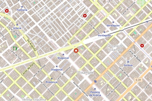 Map showing Tasta Eixample in Barcelona