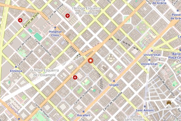 Map showing Atelier in Barcelona