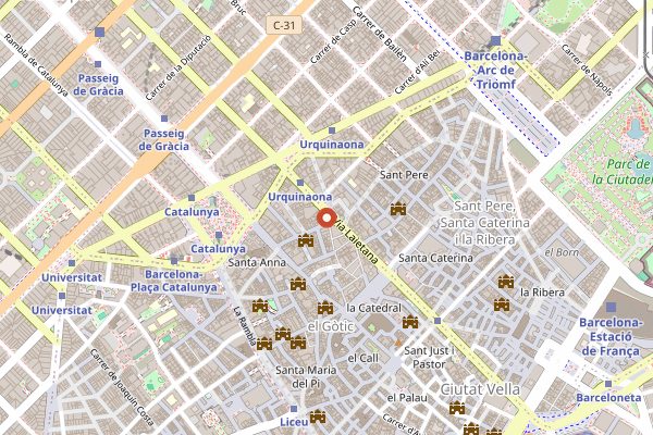 Map showing Caelis in Barcelona