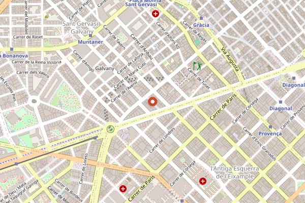 Map showing Hisop in Barcelona
