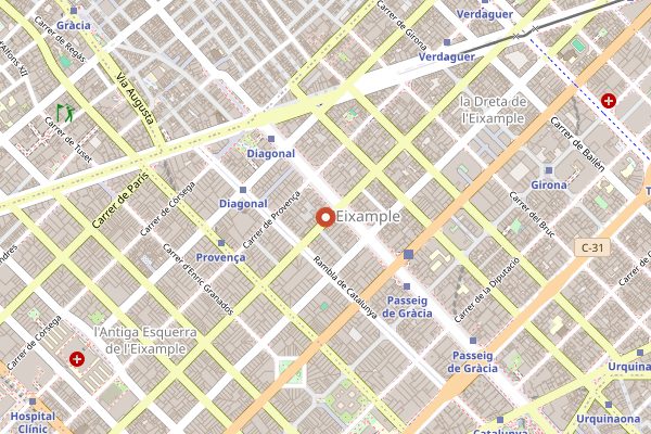 Map showing Lasarte in Barcelona