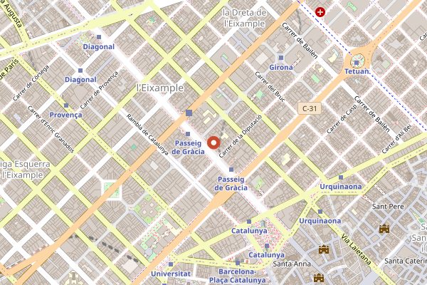 Map showing Moments in Barcelona