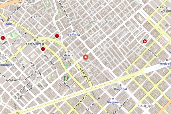 Map showing Bar Bodega Quimet (hidden) in Barcelona