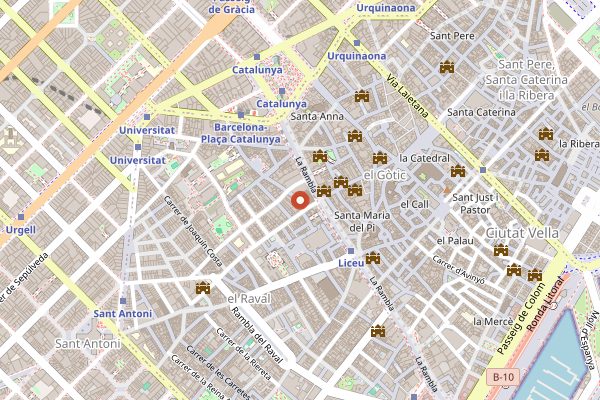 Map showing Granja M. Viader (hidden) in Barcelona