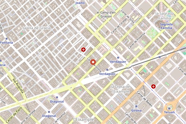 Map showing Ramen-Ya Hiro (hidden) in Barcelona