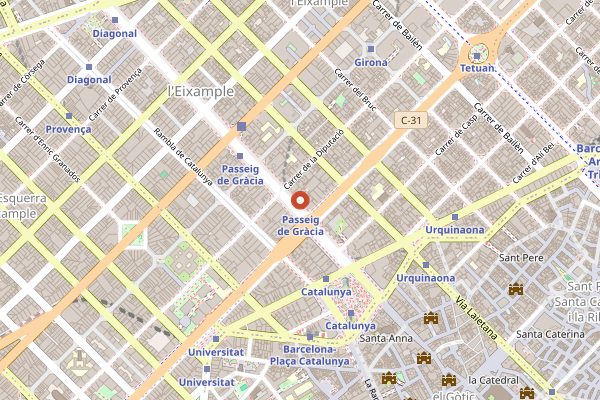 Map showing El Nacional (late-night) in Barcelona