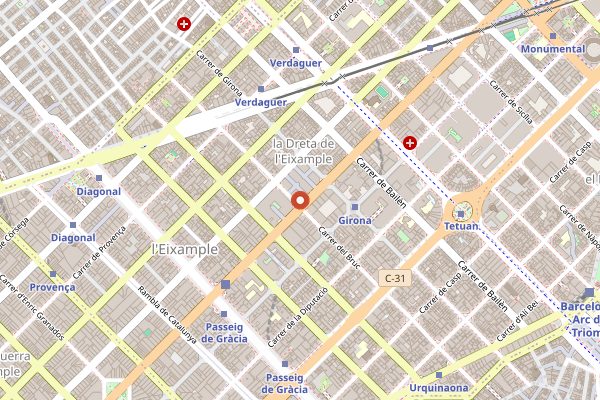 Map showing Mercat de la Concepcio in Barcelona