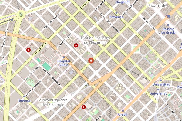 Map showing Mercat del Ninot in Barcelona