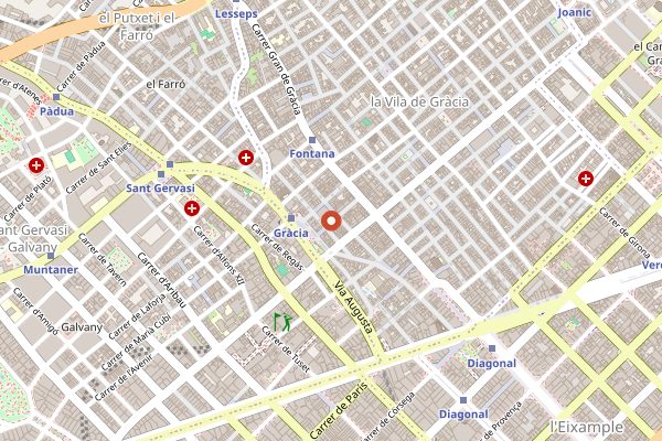Map showing Mercat de la Llibertat in Barcelona