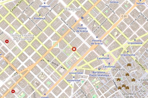 Map showing Arena Classic in Barcelona