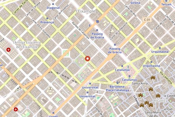 Map showing Arena Madre in Barcelona