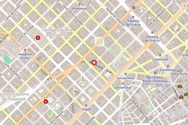 Map showing Átame in Barcelona