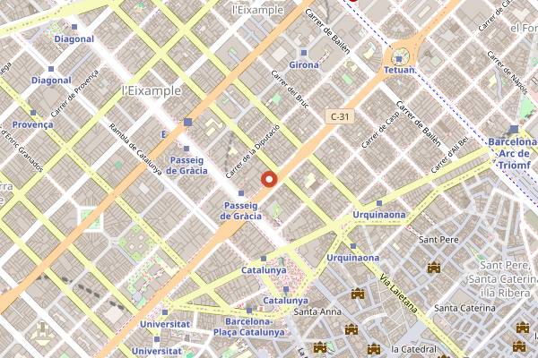 Map showing Azimuth at Almanac Barcelona in Barcelona