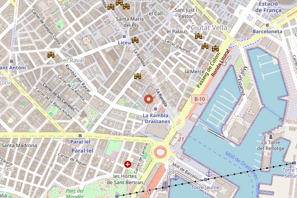 Map showing Bar Pastís in Barcelona