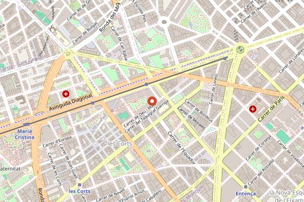 Map showing Bikini Barcelona in Barcelona