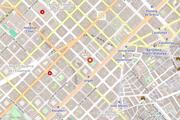 Map showing Boys Bar BCN in Barcelona