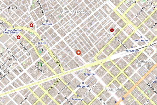 Map showing Casa Fuster Rooftop in Barcelona