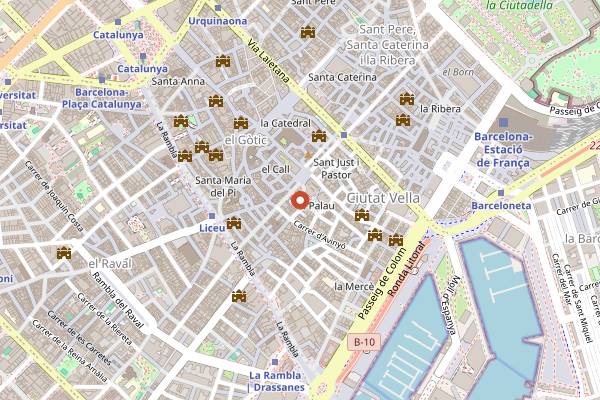 Map showing El Paraigua in Barcelona