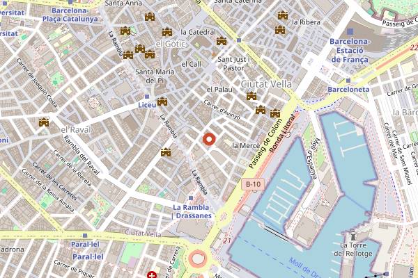Map showing Macarena Club in Barcelona