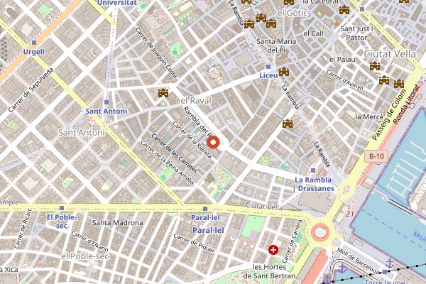 Map showing Madame Jasmine in Barcelona