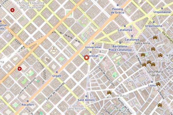 Map showing Metro Disco BCN in Barcelona
