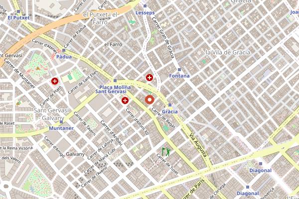 Map showing Otto Zutz in Barcelona
