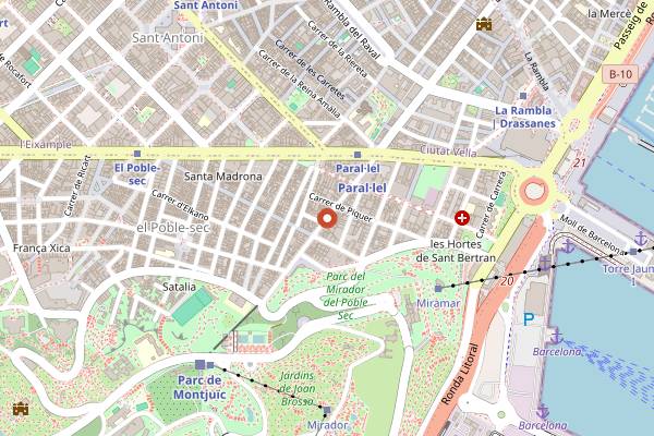 Map showing Sala Apolo in Barcelona