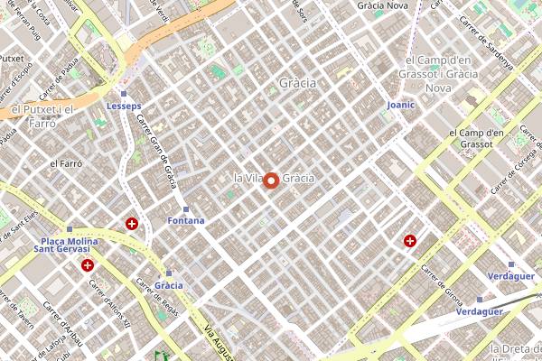 Map showing Soda Acústic in Barcelona