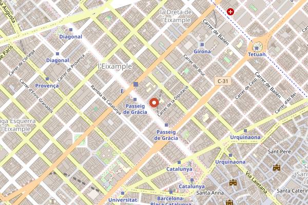 Map showing Terrat at Mandarin Oriental in Barcelona