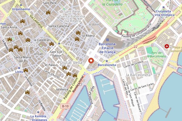 Map showing 7 Portes in Barcelona