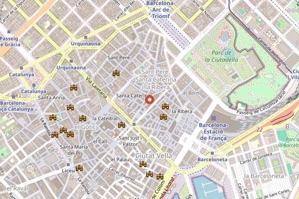 Map showing Bar del Pla in Barcelona