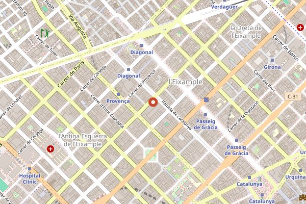 Map showing Cerveseria Catalana in Barcelona