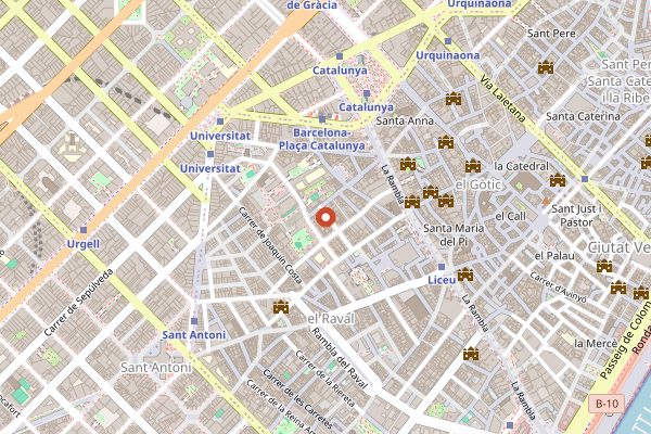 Map showing Dos Pebrots in Barcelona