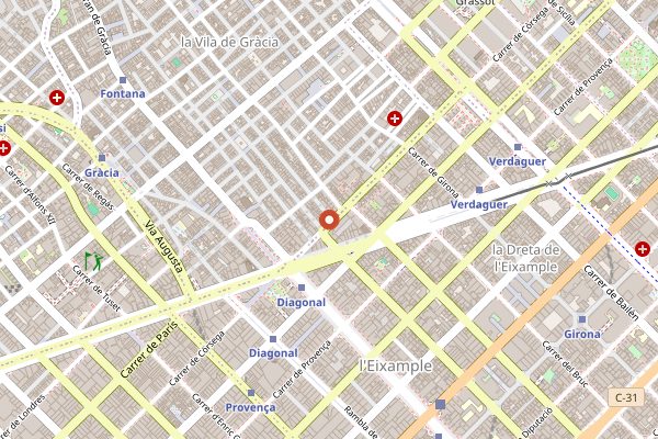 Map showing La Pepita in Barcelona