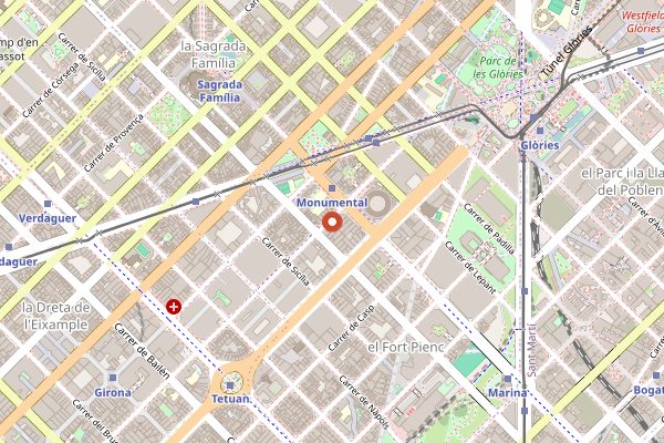 Map showing Manairo in Barcelona