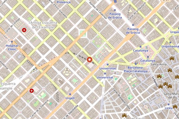 Map showing Mont Bar in Barcelona