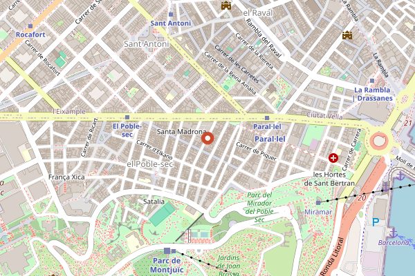 Map showing Quimet i Quimet in Barcelona