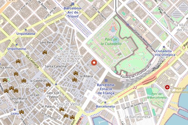 Map showing La Paradeta in Barcelona