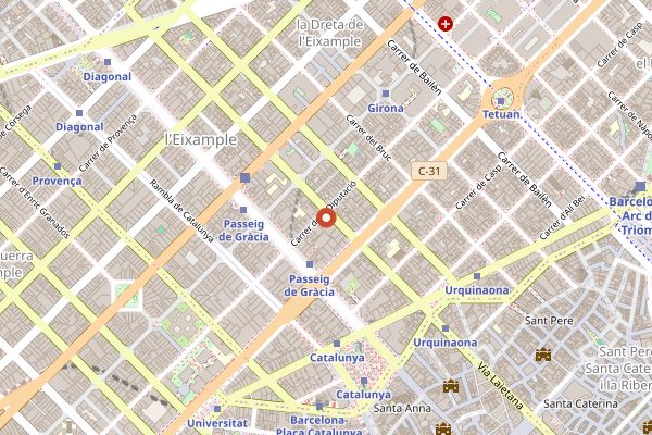 Map showing The Fish and Chips Shop (counter) in Barcelona