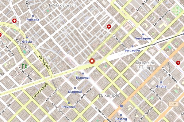 Map showing Bar Mut (wine) in Barcelona
