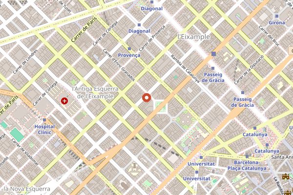 Map showing El Rincon del Vino in Barcelona