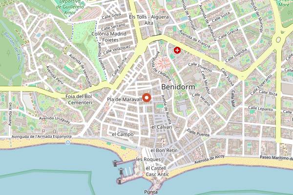 Map showing Sugarpop Bakehouse in Benidorm