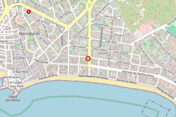 Map showing Cervecería L'Abadía in Benidorm