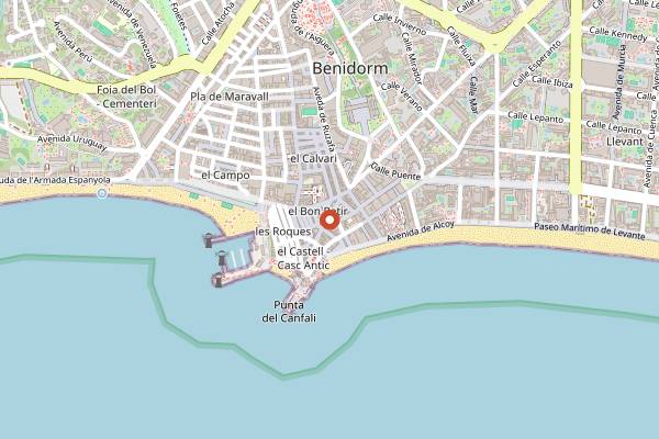 Map showing Diva 15 in Benidorm