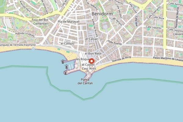 Map showing La Cava Aragonesa in Benidorm